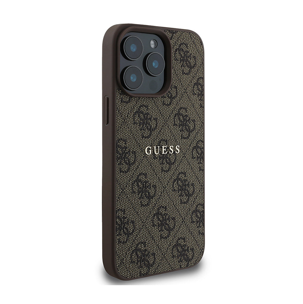 Apple iPhone 14 Pro Max Kılıf Guess Orjinal Lisanslı M-safe Şarj Özellikli 4G Desen Yazı Logolu Kapak Pembe