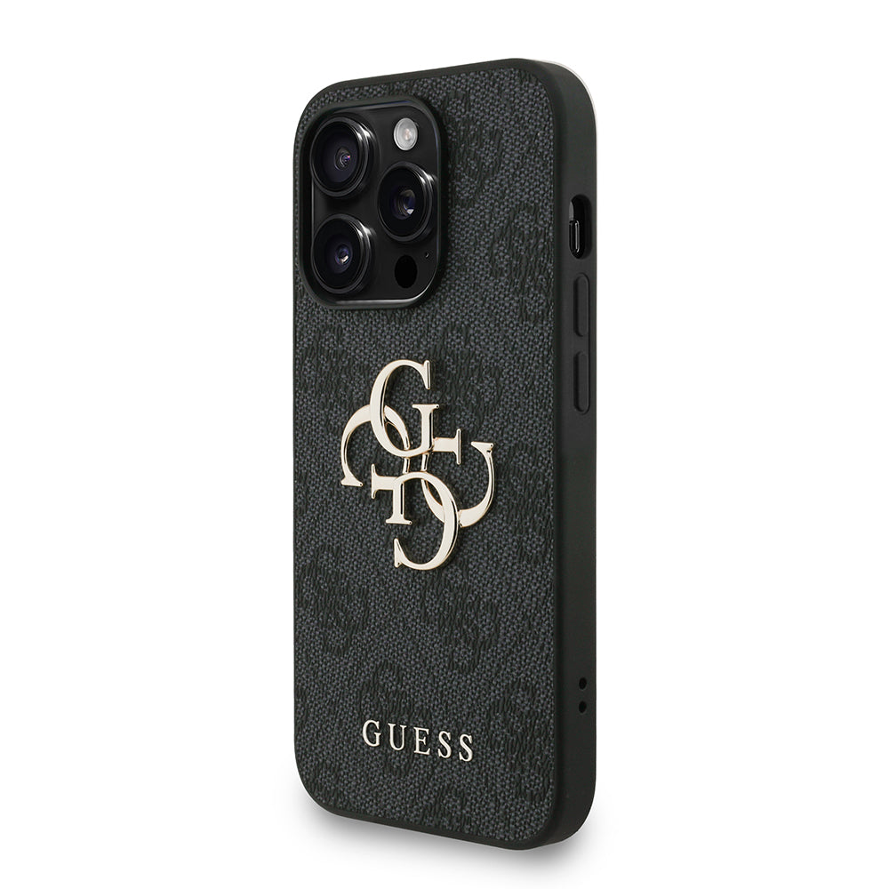 Apple iPhone 14 Pro Max Kılıf Guess Orjinal Lisanslı PU Deri Bilek Askı İpli Metal Büyük 4G ve Yazı Logolu Kapak Pembe