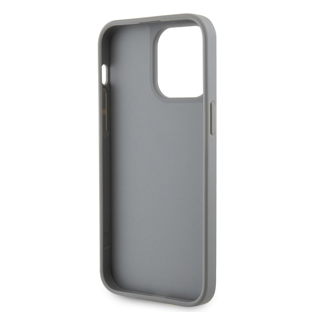 Apple iPhone 14 Pro Max Kılıf Guess Orjinal Lisanslı Taşlı Arka Yüzey Üçgen Logolu Kapak Pembe