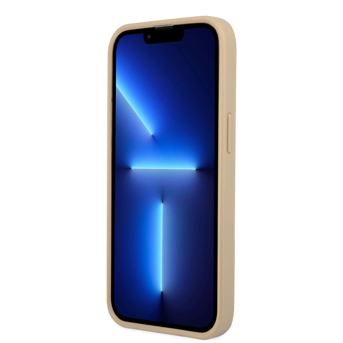 Apple iPhone 14 Pro Max Kılıf GUESS PU Safran Deri Üçgen Logo Dizayn Kapak Siyah