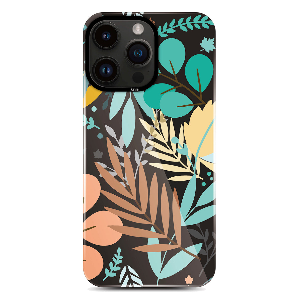 Apple iPhone 14 Pro Max Kılıf HD Desenli Kajsa Shield Plus Flower Graphic Serisi Kapak Siyah