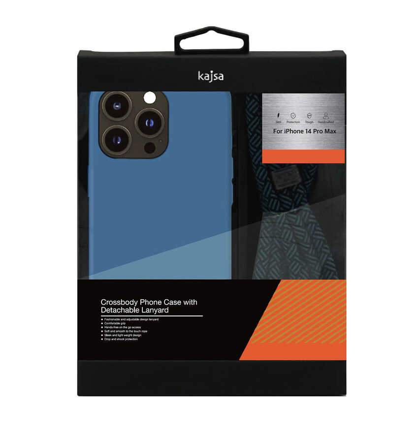 Apple iPhone 14 Pro Max Kılıf Kajsa Missy And Match Klasik İp Askılı Kapak Siyah