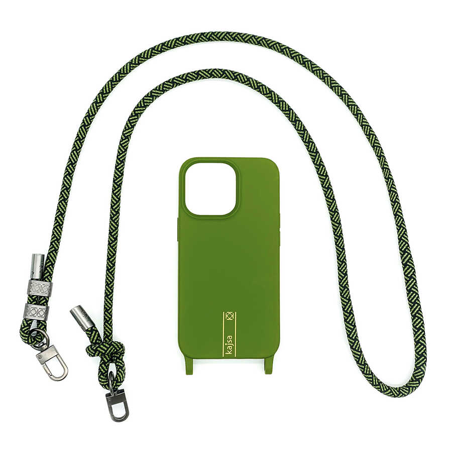 Apple iPhone 14 Pro Max Kılıf Kajsa Missy And Match Klasik İp Askılı Kapak Mor