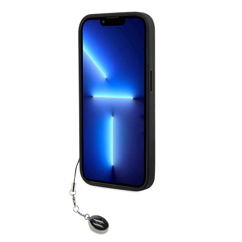 Apple iPhone 14 Pro Max Kılıf Karl Lagerfeld Orjinal Lisanslı Anahtarlıklı Taşlı KL Yazılı Saffiano Rhinestones Kapak Pembe