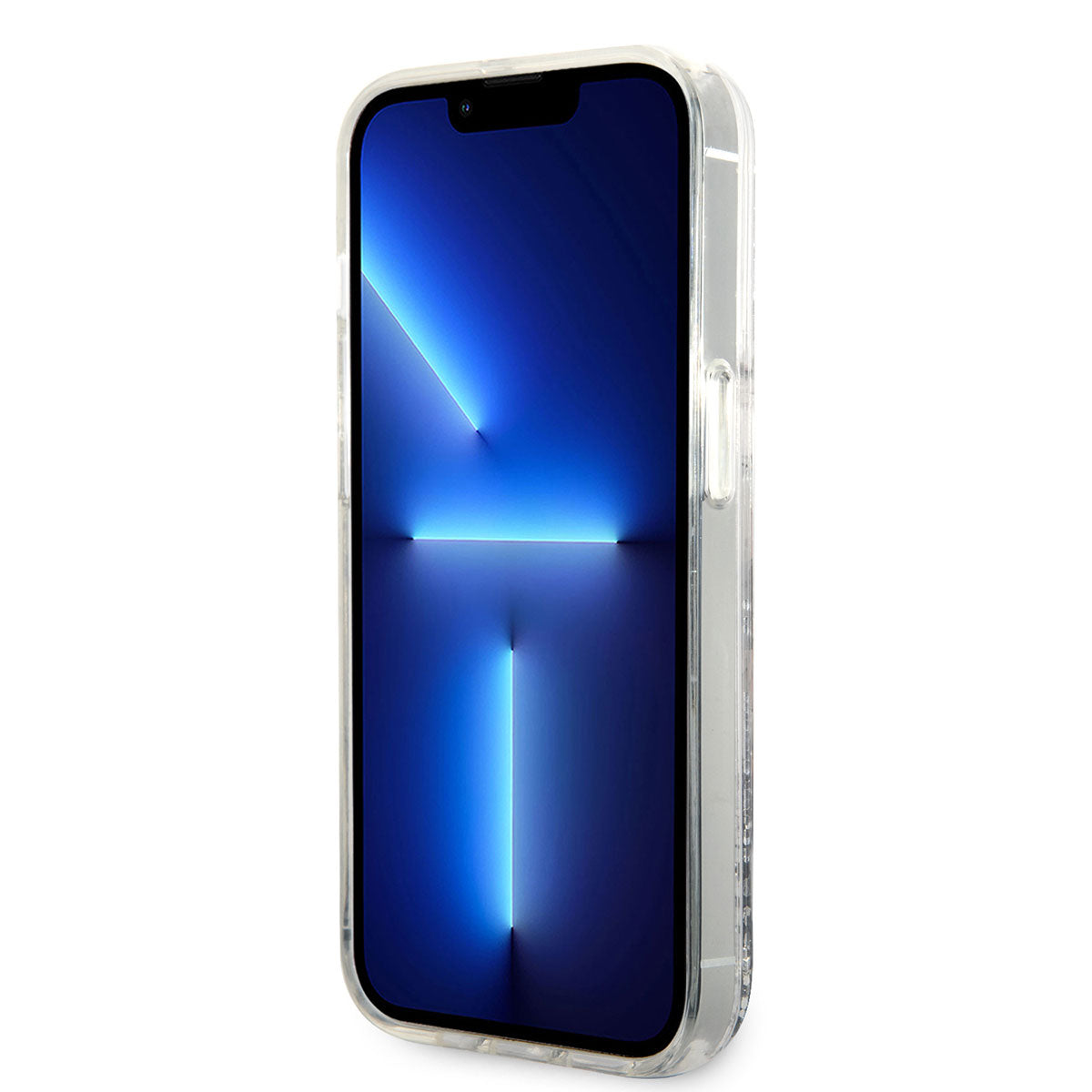 Apple iPhone 14 Pro Max Kılıf Karl Lagerfeld Sıvılı Simli Choupette Head Dizayn Kapak Gümüş