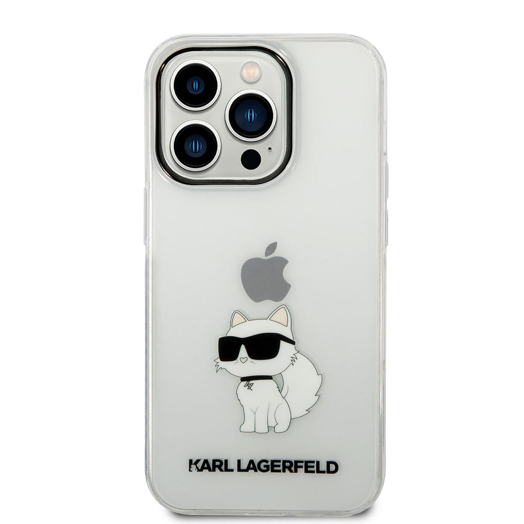 Apple iPhone 14 Pro Max Kılıf Karl Lagerfeld Transparan Choupette Dizayn Kapak Renksiz