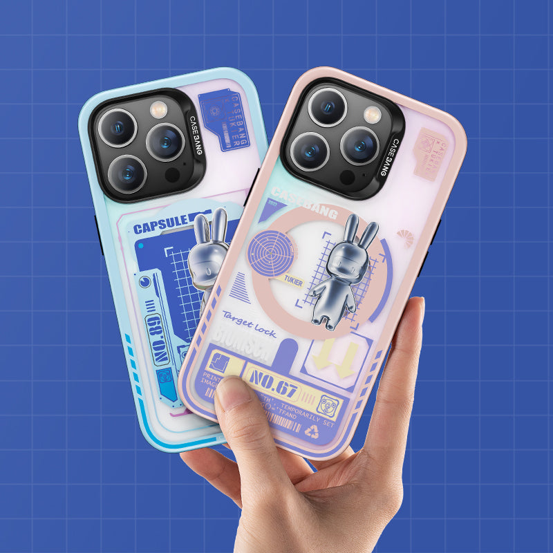 Apple iPhone 14 Pro Max Kılıf M-safe Şarj Özellikli Benks Casebang Rabbit Kapak Pembe