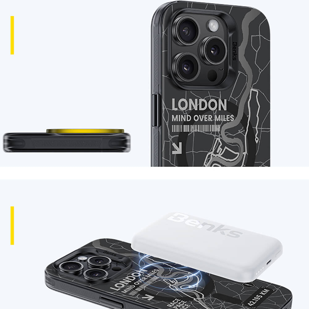 Apple iPhone 14 Pro Max Kılıf M-safe Şarj Özellikli Benks City Serisi Kapak Mavi