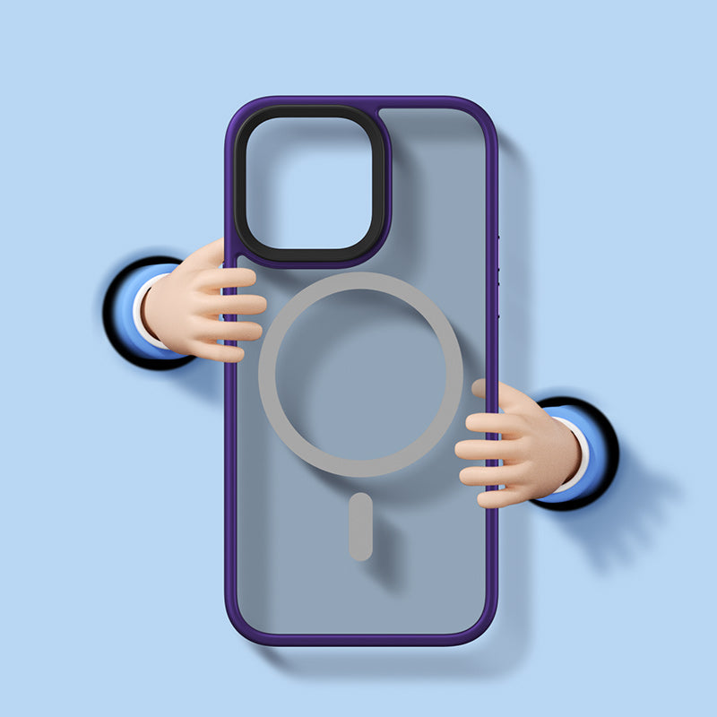 Apple iPhone 14 Pro Max Kılıf M-safe Şarj Özellikli Benks Mist Hybrid Kapak Derin Mor