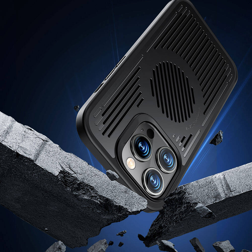 Apple iPhone 14 Pro Max Kılıf M-safe Şarj Özellikli Düşme Dirençli Soğutucu Benks Biliz Kapak Siyah