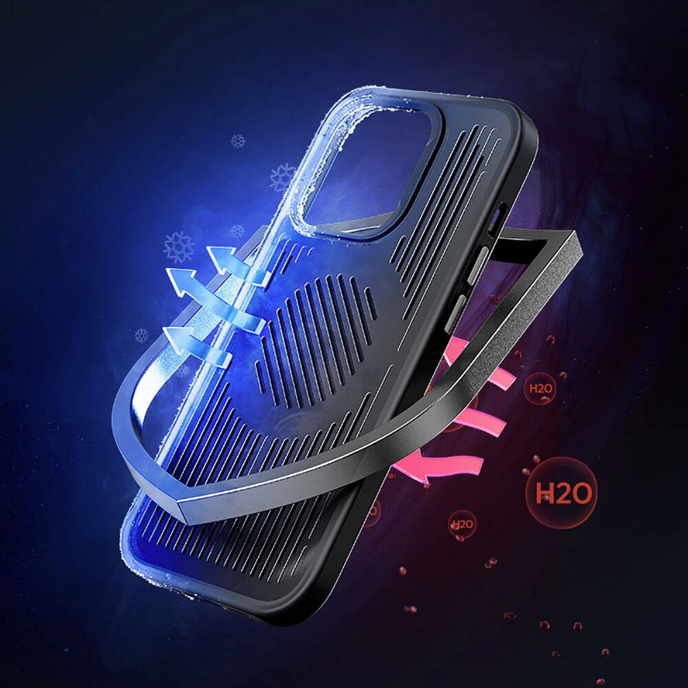 Apple iPhone 14 Pro Max Kılıf M-safe Şarj Özellikli Düşme Dirençli Soğutucu Benks Biliz Kapak Siyah