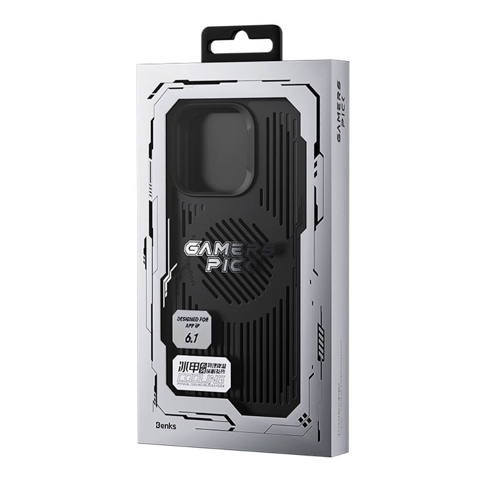 Apple iPhone 14 Pro Max Kılıf M-safe Şarj Özellikli Düşme Dirençli Soğutucu Benks Biliz Kapak Siyah