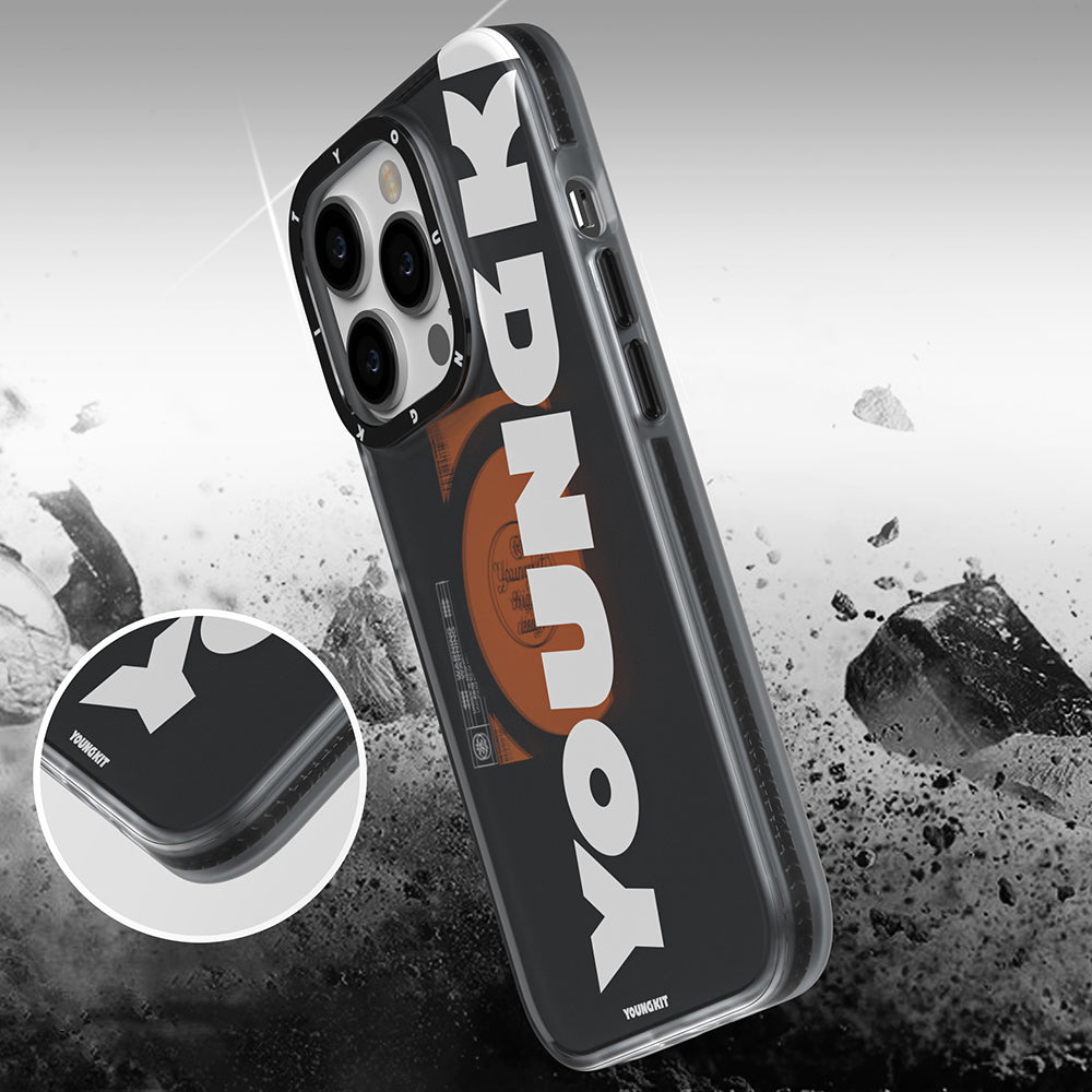 Apple iPhone 14 Pro Max Kılıf M-safe Şarj Özellikli Youngkit Binfen Serisi Yazı Temalı Kapak Yeşil