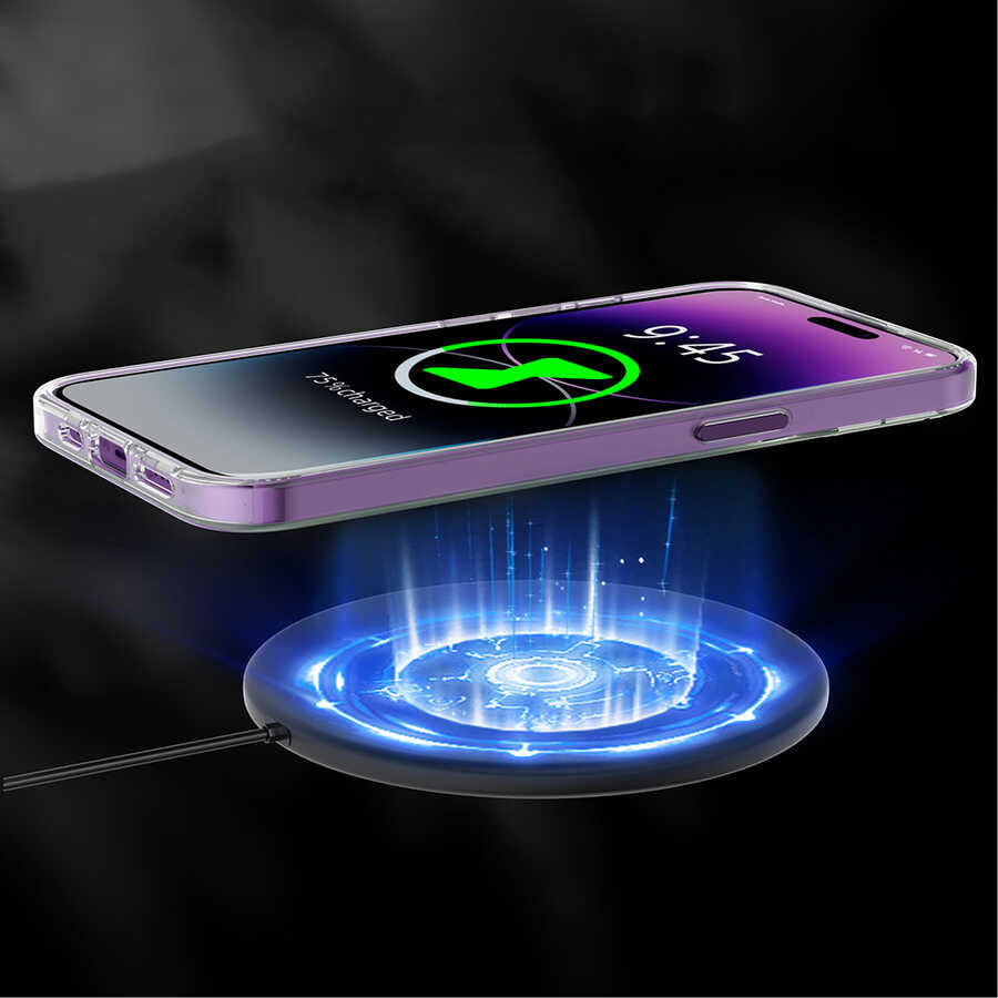 Apple iPhone 14 Pro Max Kılıf M-safe Şarj Özellikli Youngkit Coloured Glaze Serisi Kapak Mavi