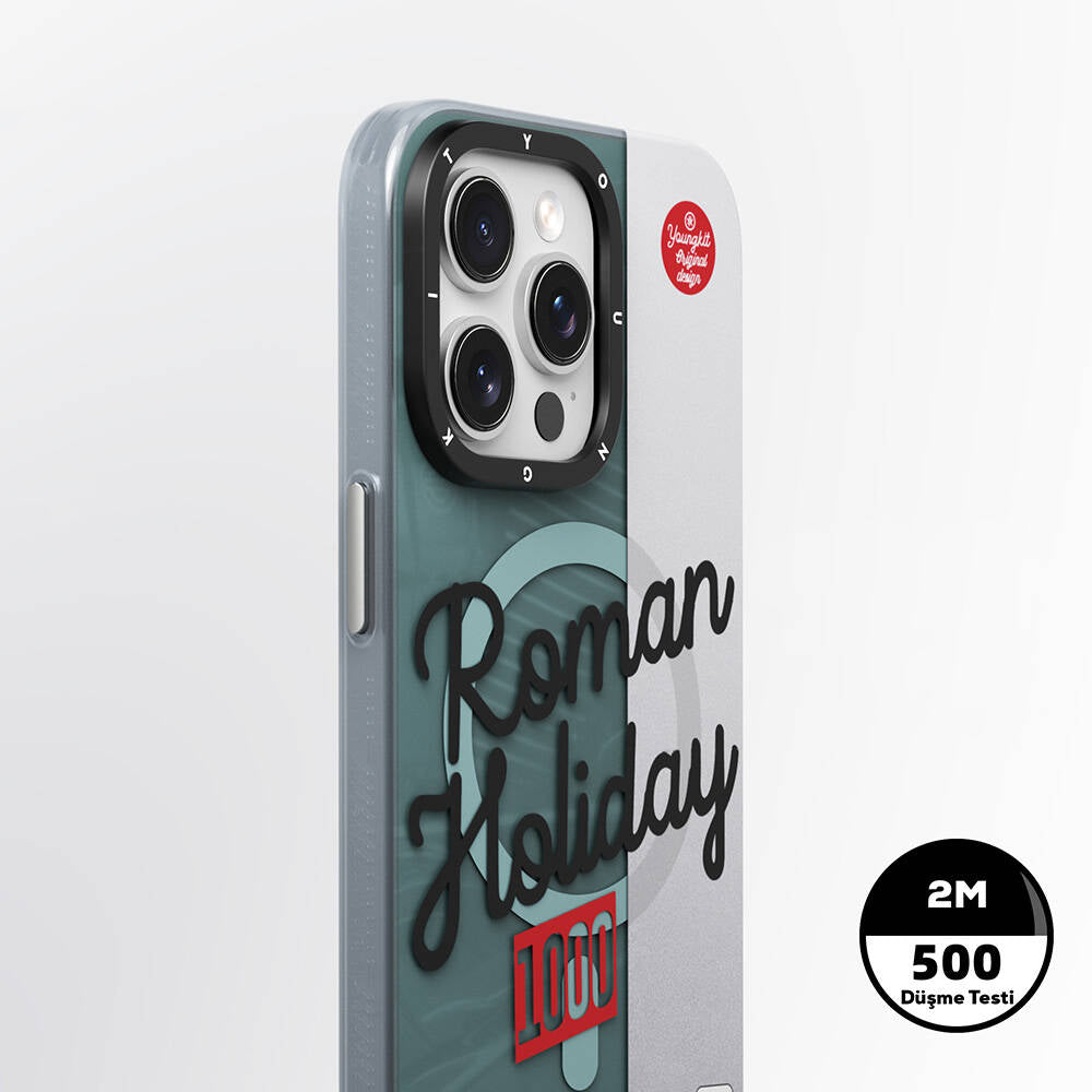 Apple iPhone 14 Pro Max Kılıf M-safe Şarj Özellikli Youngkit Motorcycle Legend Serisi Kapak Yeşil