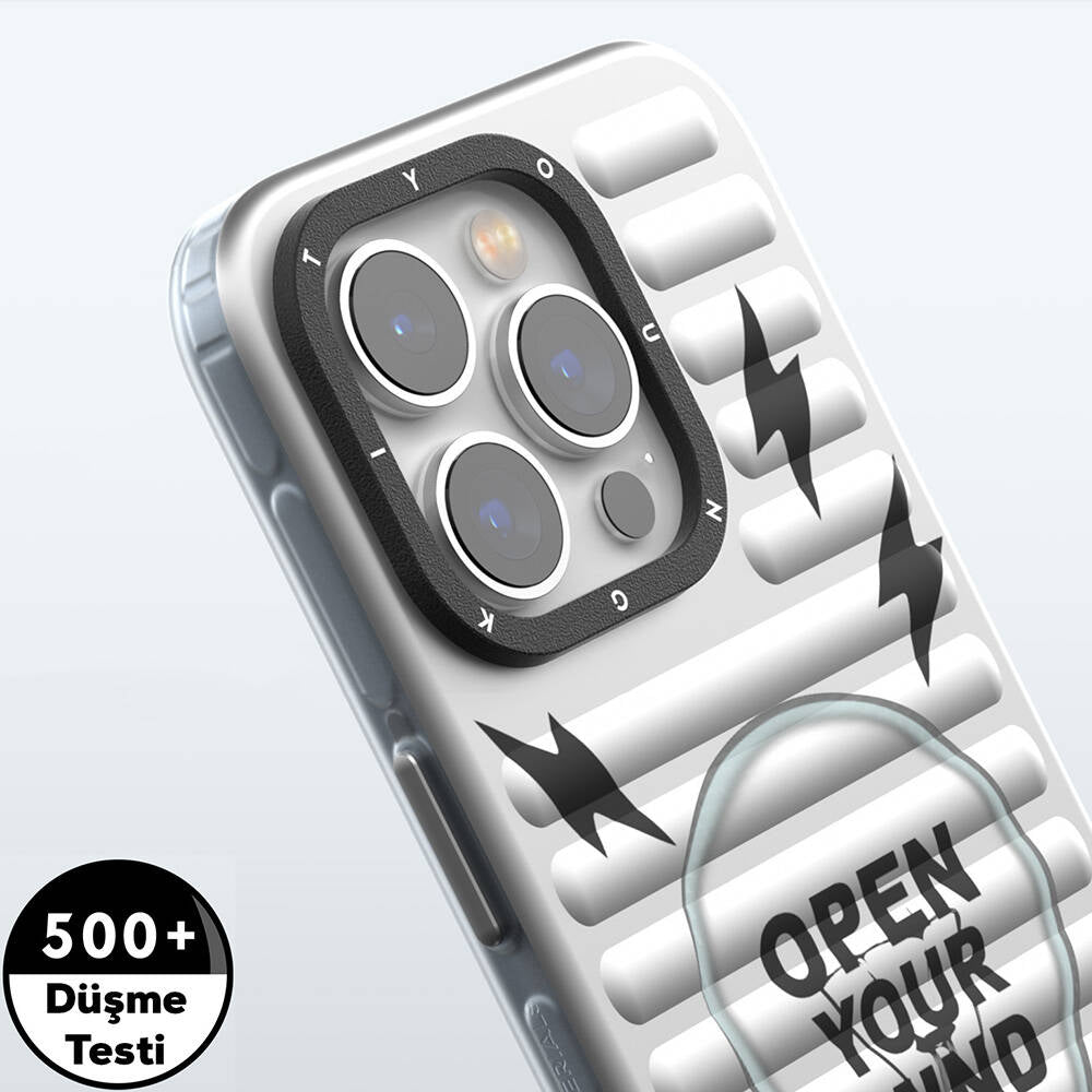 Apple iPhone 14 Pro Max Kılıf M-safe Şarj Özellikli Youngkit Open Mind Serisi Kapak Gümüş