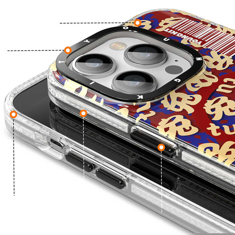 Apple iPhone 14 Pro Max Kılıf M-safe Şarj Özellikli Youngkit Play Rabbit Serisi Kapak Sarı