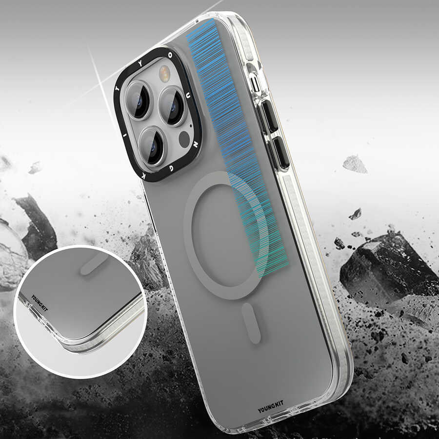 Apple iPhone 14 Pro Max Kılıf M-safe Şarj Özellikli Youngkit Pure Serisi Kapak Pembe