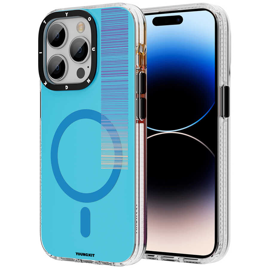 Apple iPhone 14 Pro Max Kılıf M-safe Şarj Özellikli Youngkit Pure Serisi Kapak Gri