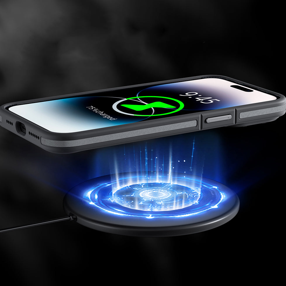 Apple iPhone 14 Pro Max Kılıf M-safe Şarj Özellikli Youngkit Rock Sand Serisi Kapak Siyah