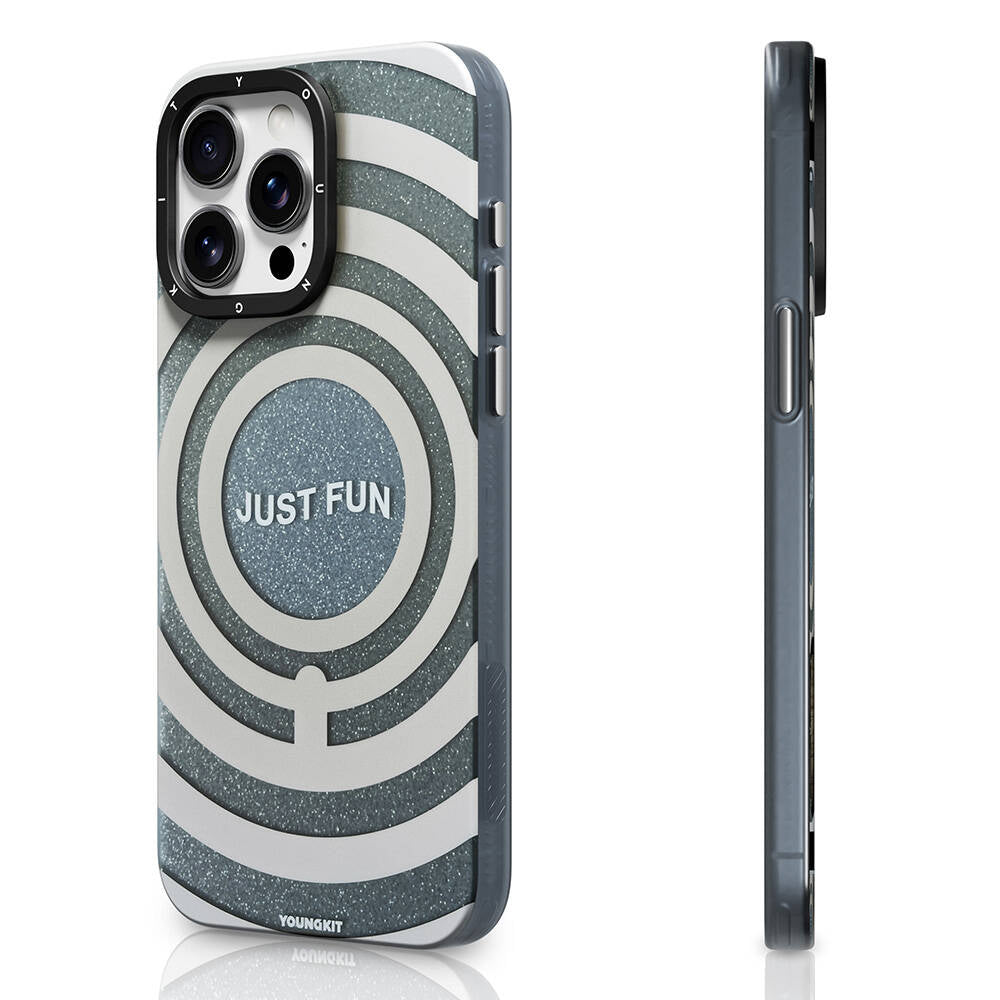 Apple iPhone 14 Pro Max Kılıf M-safe Şarj Özellikli Youngkit Star Dazzle Serisi Kapak Pembe