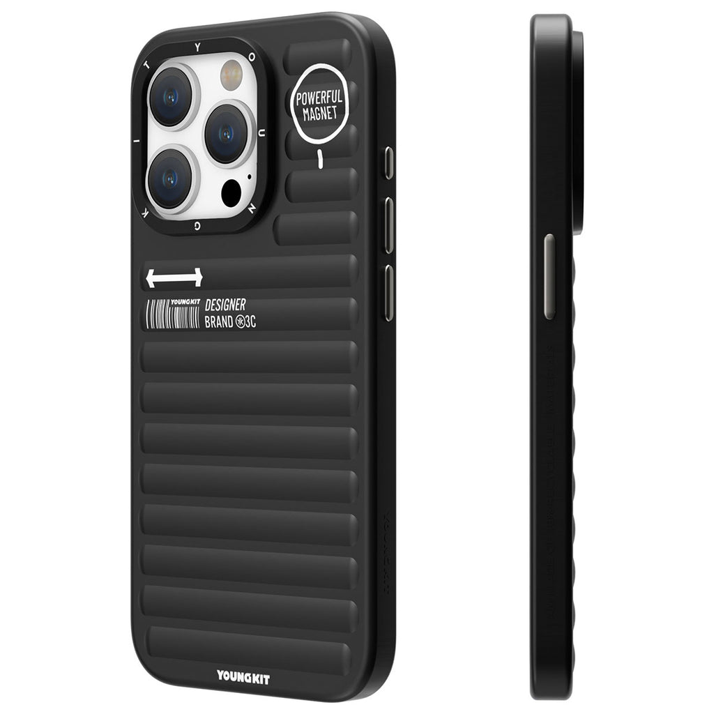 Apple iPhone 14 Pro Max Kılıf Mat Renkli Tasarım YoungKit Original Serisi Kapak Siyah