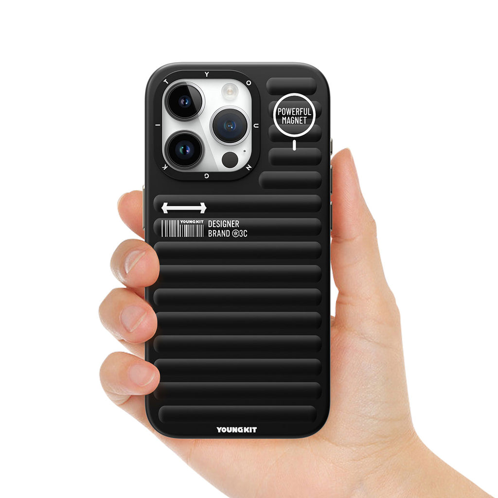 Apple iPhone 14 Pro Max Kılıf Mat Renkli Tasarım YoungKit Original Serisi Kapak Siyah