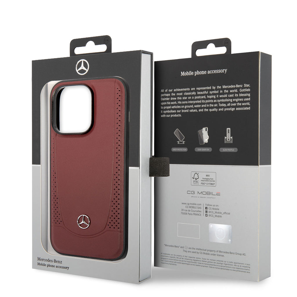 Apple iPhone 14 Pro Max Kılıf Mercedes Benz M-safe Şarj Özellikli Urban Deri Kapak Siyah