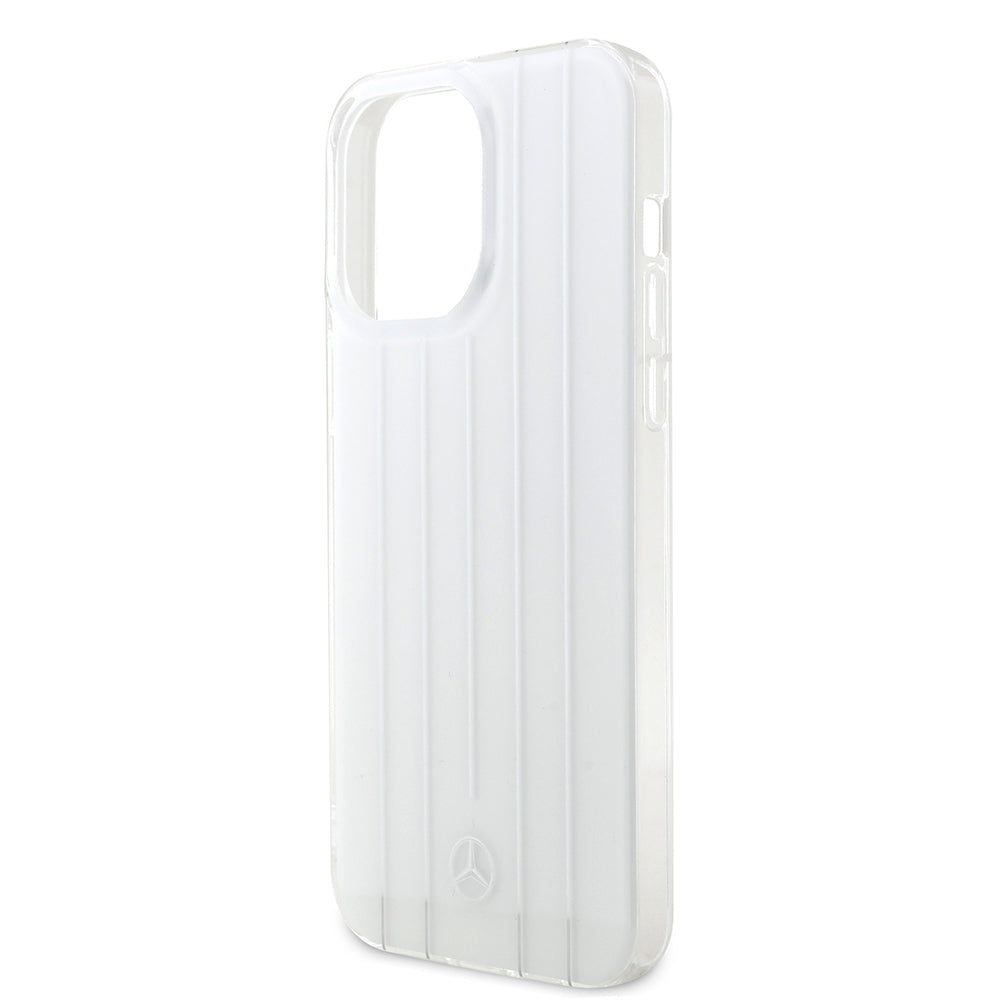 Apple iPhone 14 Pro Max Kılıf Mercedes Benz Orjinal Lisanslı New Urban 3 Sert PC Paralel Çizgi Desenli Kapak Beyaz