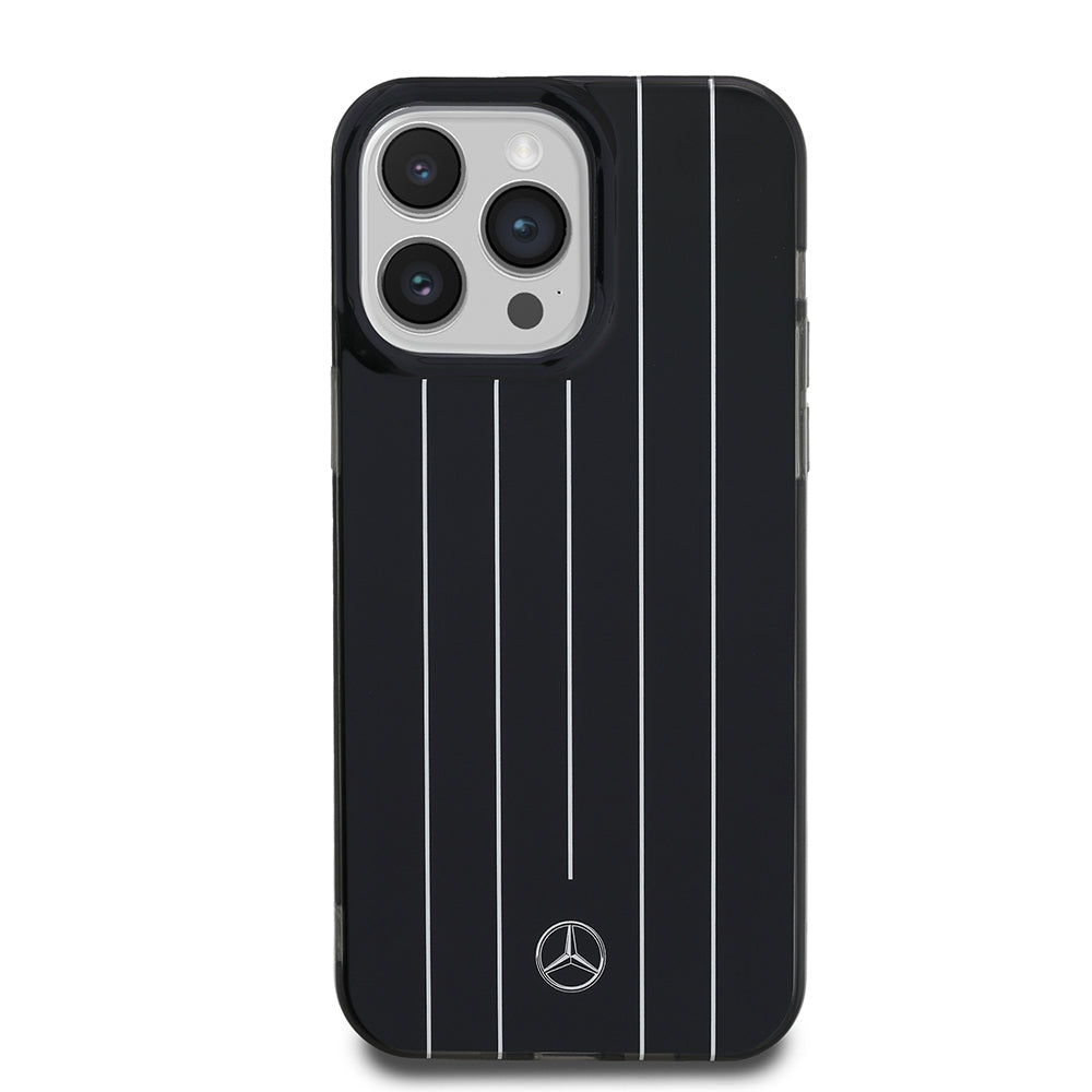 Apple iPhone 14 Pro Max Kılıf Mercedes Benz Orjinal Lisanslı New Urban 3 Sert PC Paralel Çizgi Desenli Kapak Beyaz