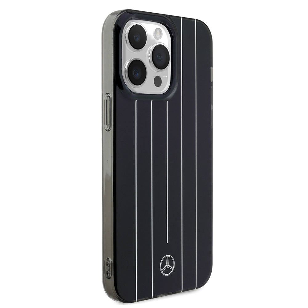 Apple iPhone 14 Pro Max Kılıf Mercedes Benz Orjinal Lisanslı New Urban 3 Sert PC Paralel Çizgi Desenli Kapak Beyaz