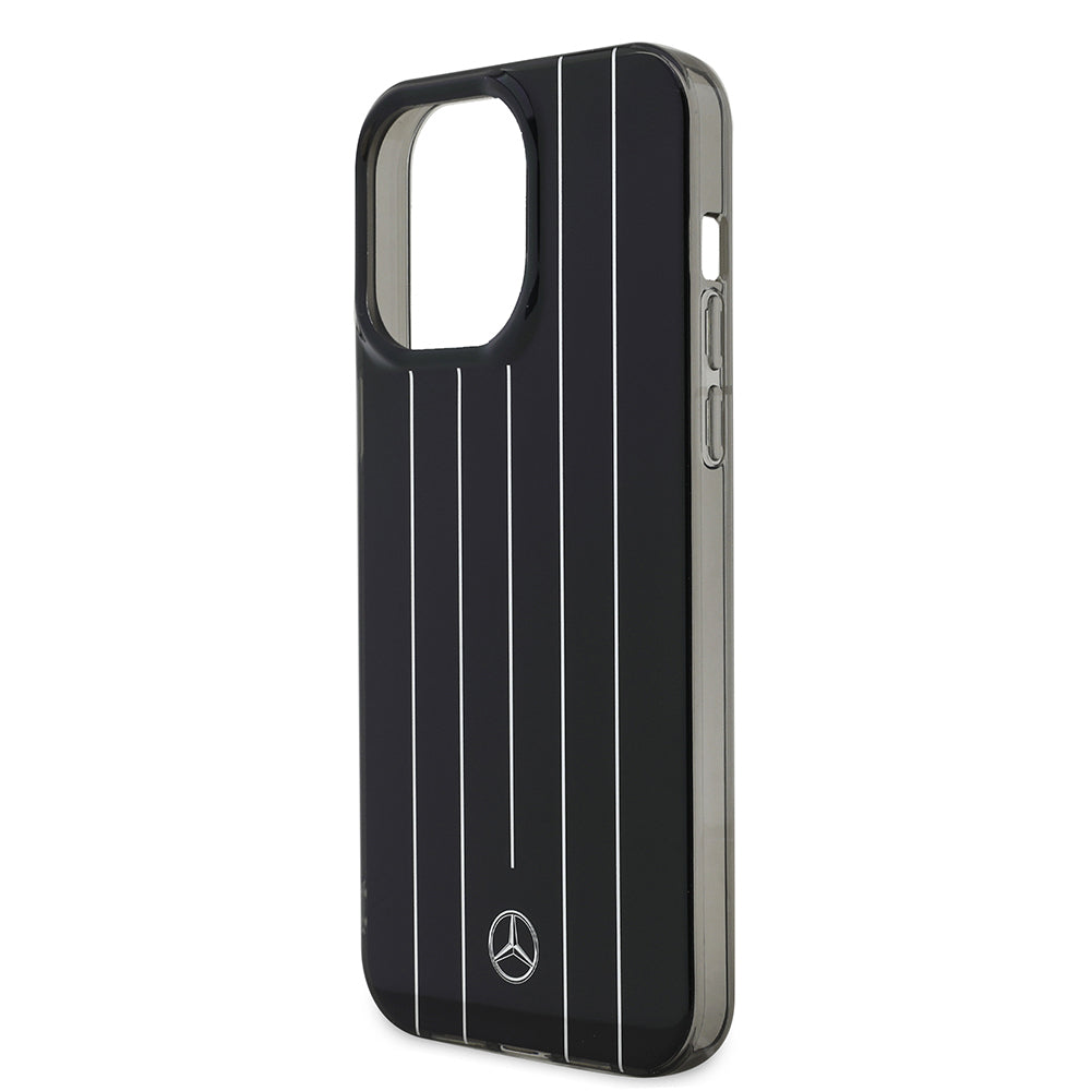 Apple iPhone 14 Pro Max Kılıf Mercedes Benz Orjinal Lisanslı New Urban 3 Sert PC Paralel Çizgi Desenli Kapak Siyah