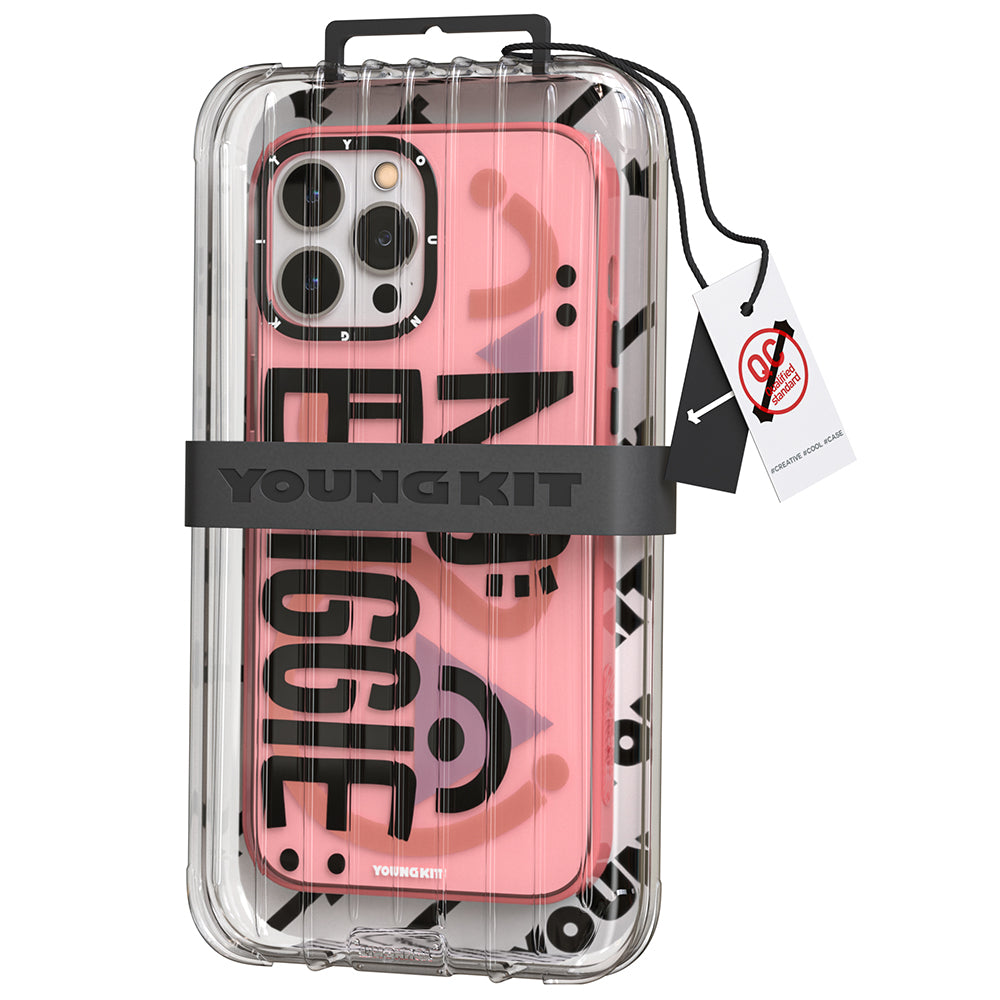 Apple iPhone 14 Pro Max Kılıf Mutlu Mod Figürlü YoungKit Happy Mood Serisi Kapak Kırmızı