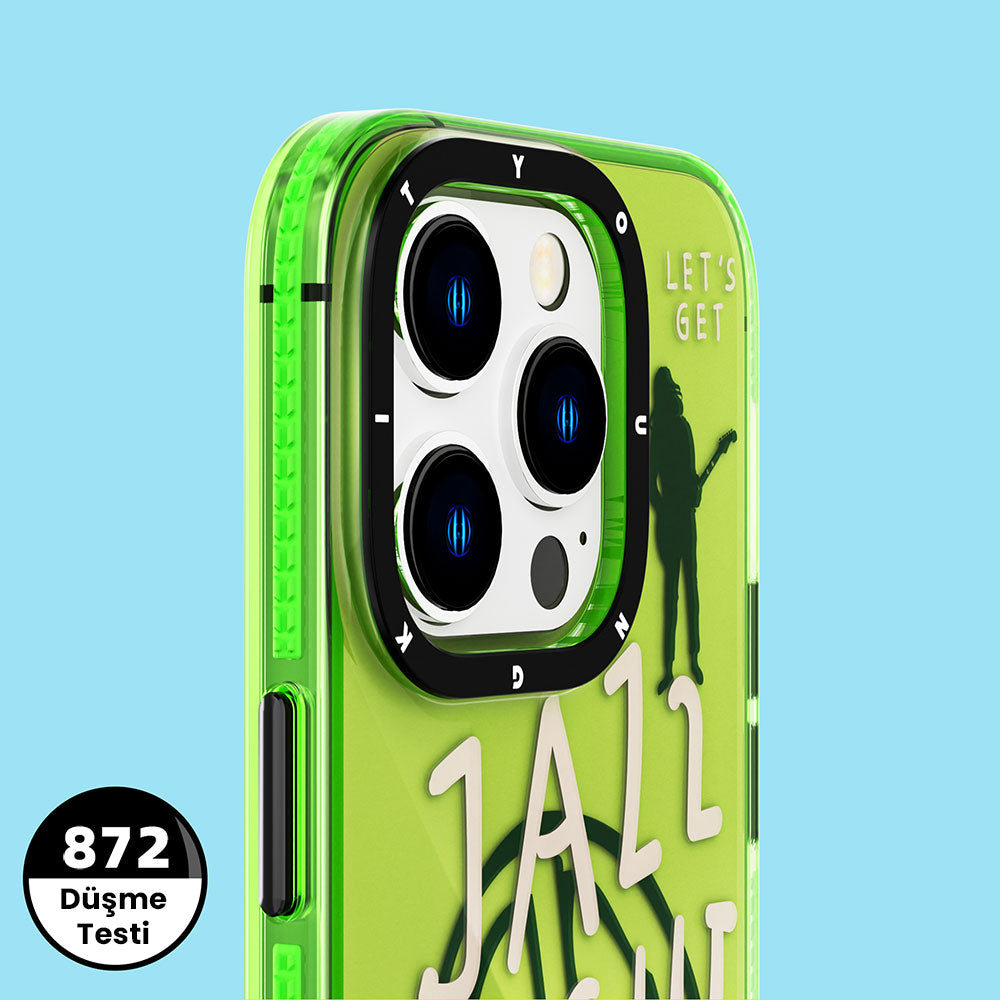 Apple iPhone 14 Pro Max Kılıf Şeffaf Renkli Yazı Temalı Tasarım YoungKit Jazz Serisi Kapak Pembe