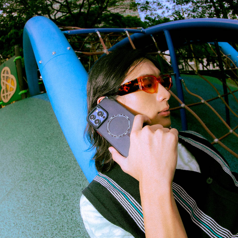 Apple iPhone 14 Pro Max Kılıf SkinArma Şeffaf Airbag Tasarımlı M-safe Şarj Özellikli Saido Kapak Mor