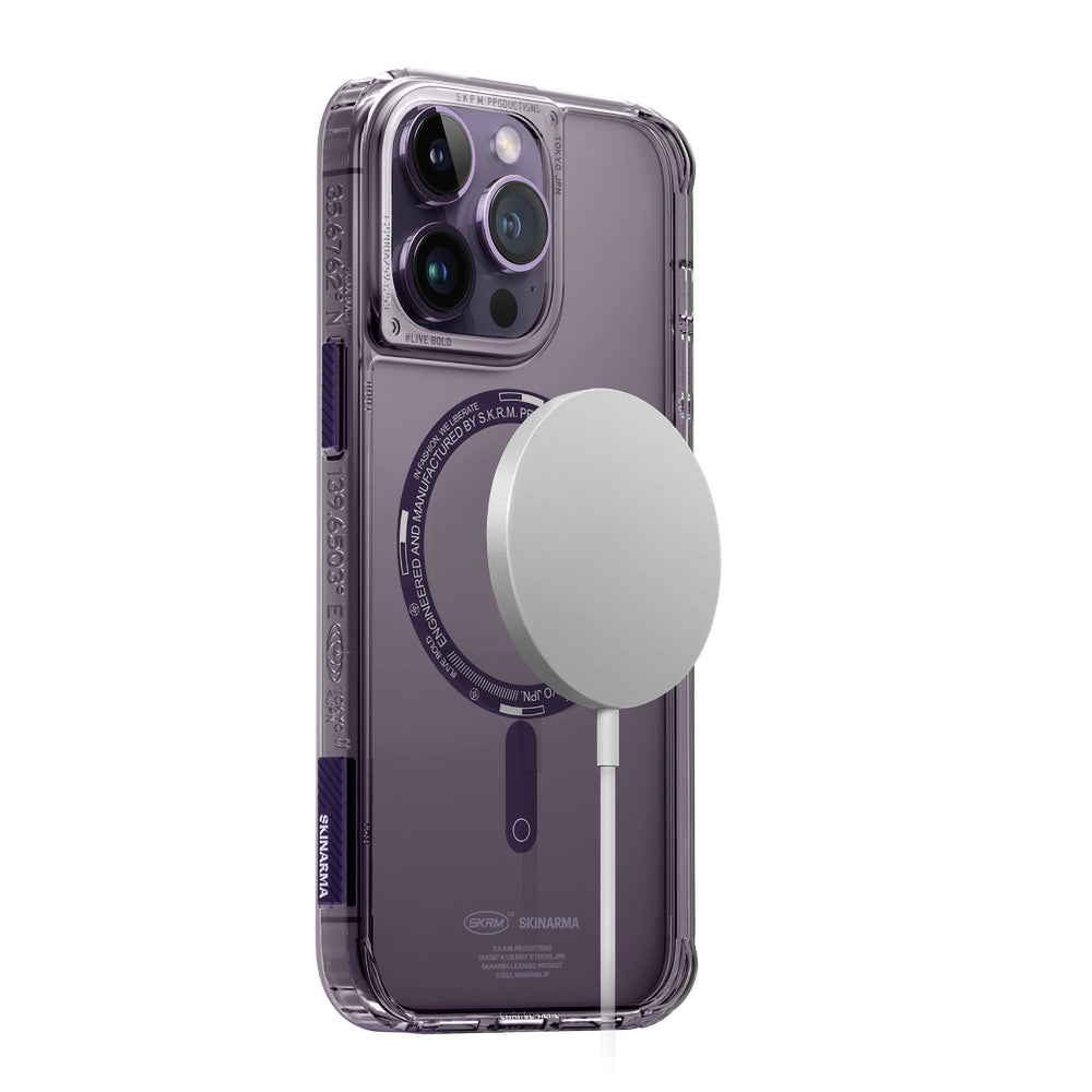 Apple iPhone 14 Pro Max Kılıf SkinArma Şeffaf Airbag Tasarımlı M-safe Şarj Özellikli Saido Kapak Renksiz