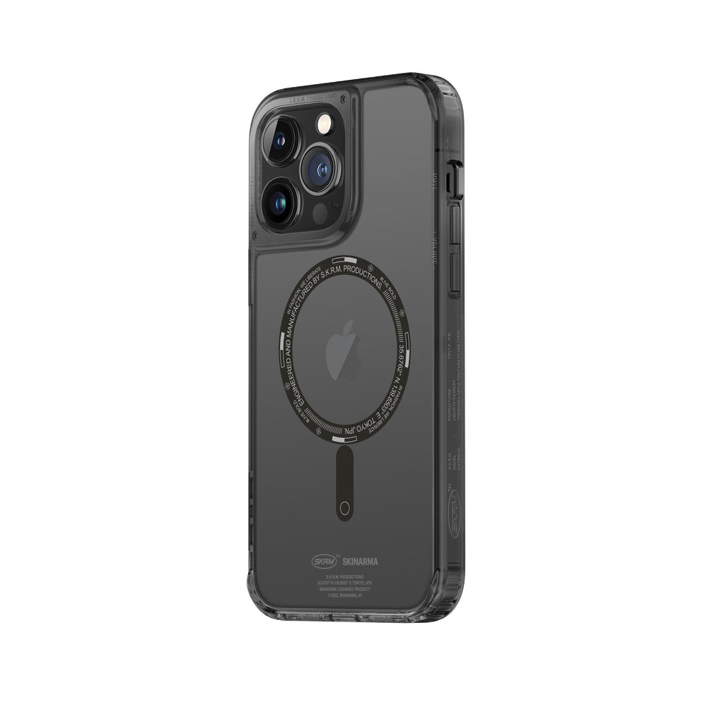 Apple iPhone 14 Pro Max Kılıf SkinArma Şeffaf Airbag Tasarımlı M-safe Şarj Özellikli Saido Kapak Füme