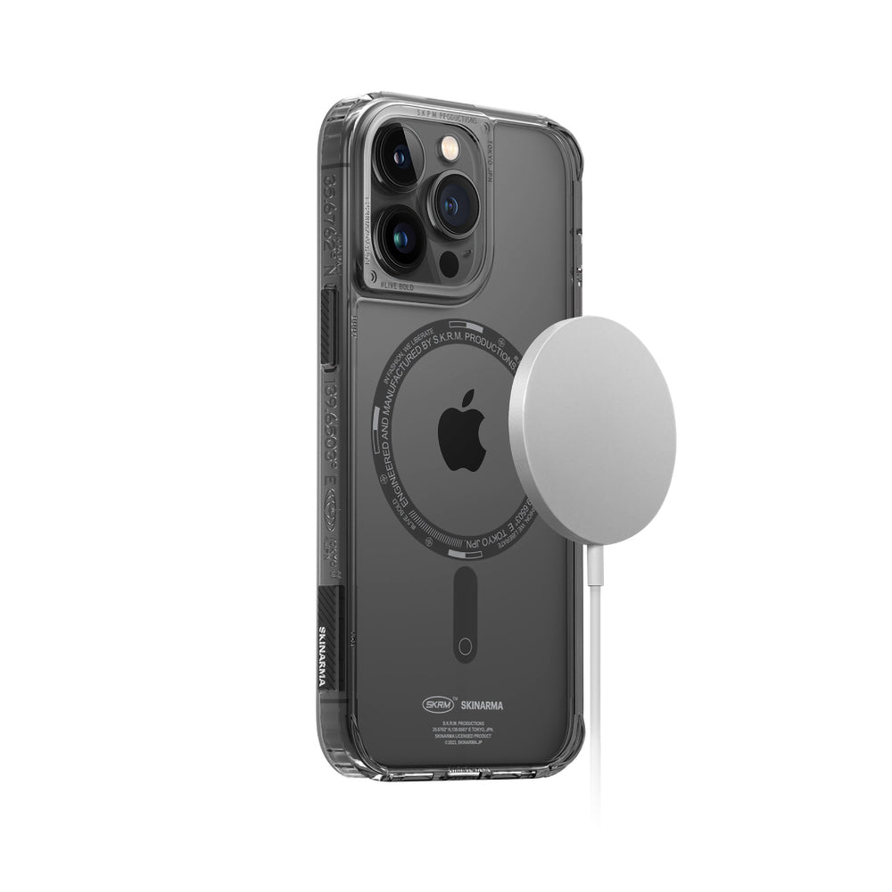 Apple iPhone 14 Pro Max Kılıf SkinArma Şeffaf Airbag Tasarımlı M-safe Şarj Özellikli Saido Kapak Renksiz