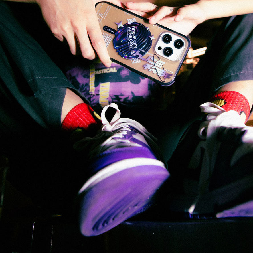 Apple iPhone 14 Pro Max Kılıf SkinArma Şeffaf Airbag Tasarımlı M-safe Şarj Özellikli Shorai Kapak Mor