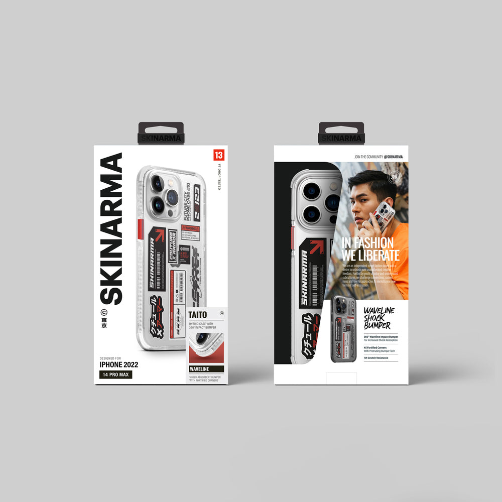 Apple iPhone 14 Pro Max Kılıf SkinArma Şeffaf Desenli Airbag Tasarımlı Taito Kapak Renksiz