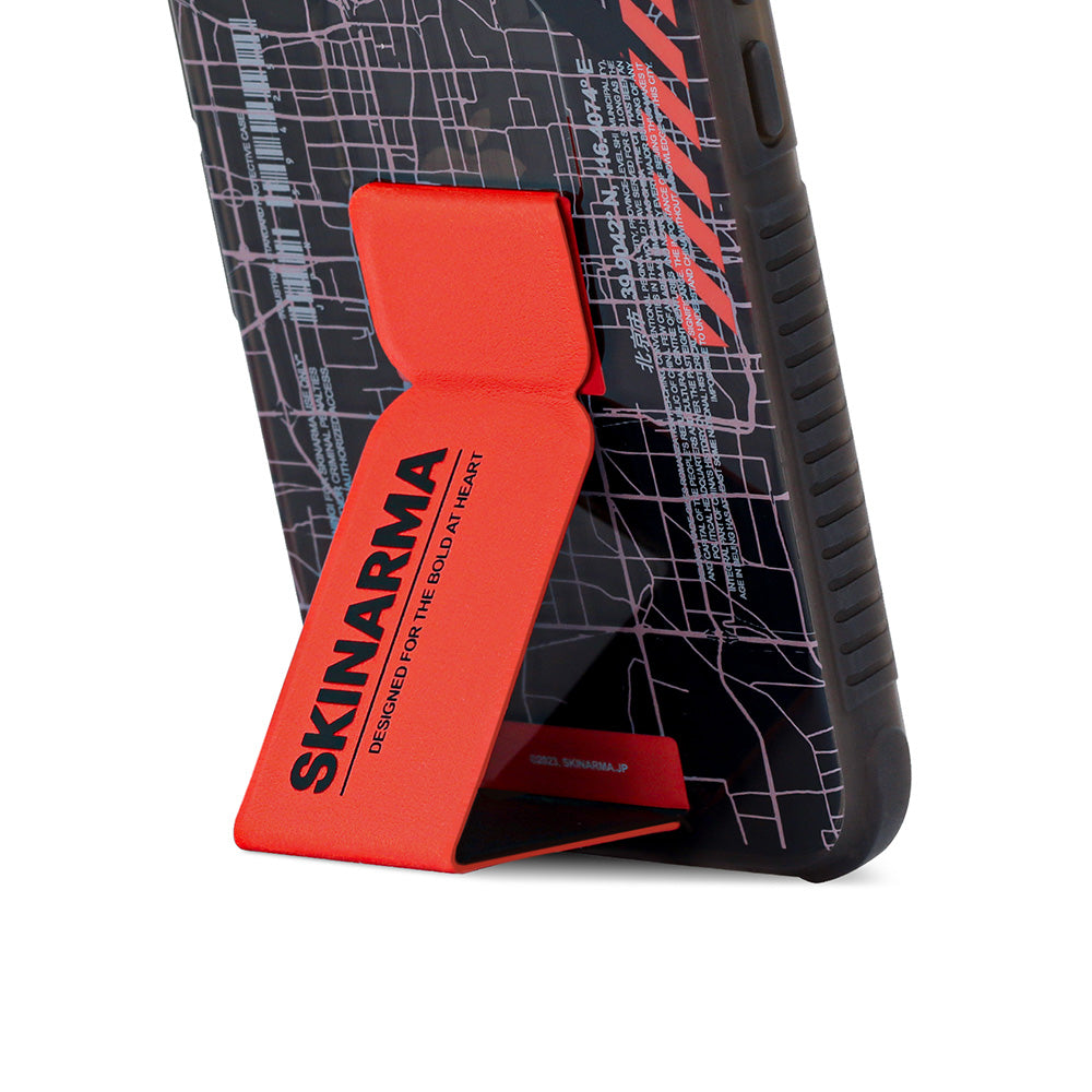 Apple iPhone 14 Pro Max Kılıf SkinArma Şeffaf Desenli Standlı Ryoiki Kapak Siyah-Kırmızı