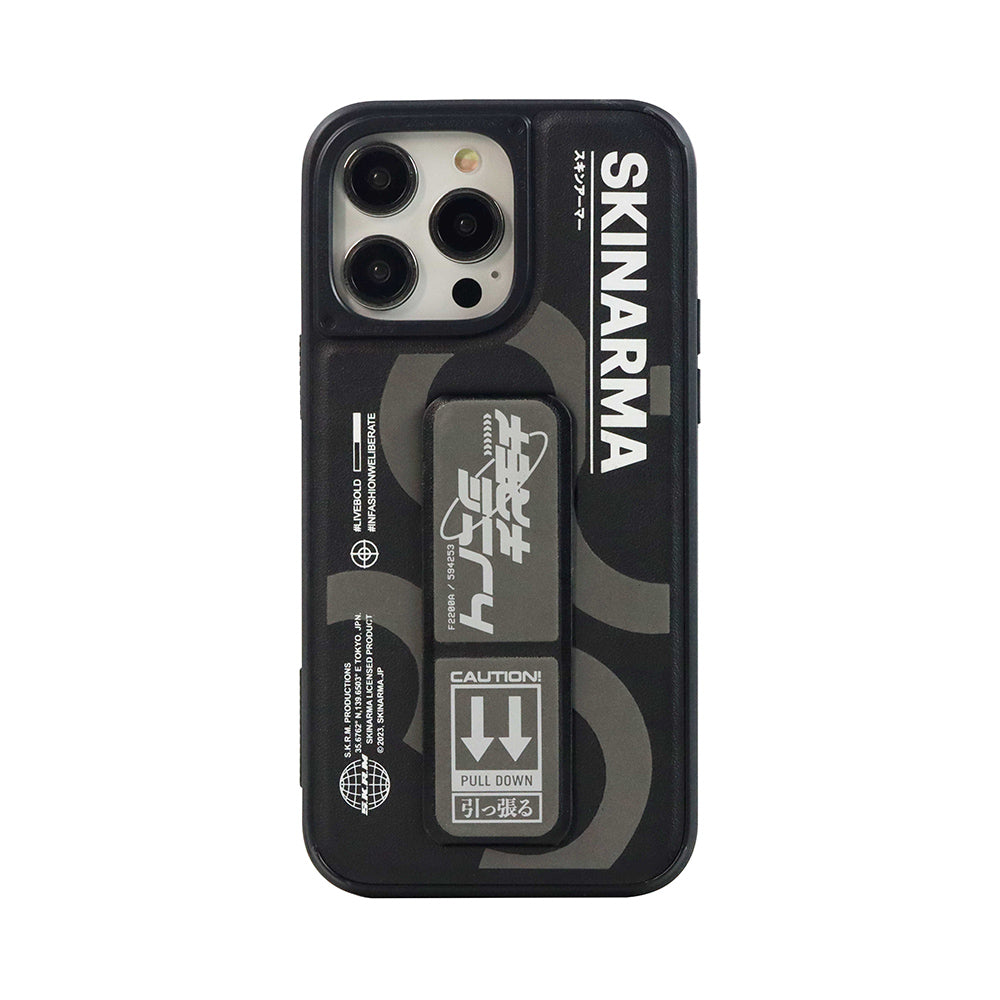 Apple iPhone 14 Pro Max Kılıf SkinArma Standlı Deri Görünümlü Bango Kapak Gümüş