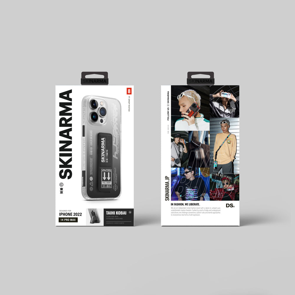 Apple iPhone 14 Pro Max Kılıf SkinArma Standlı Şeffaf Tasarımlı Taihi Kobai Kapak Mor