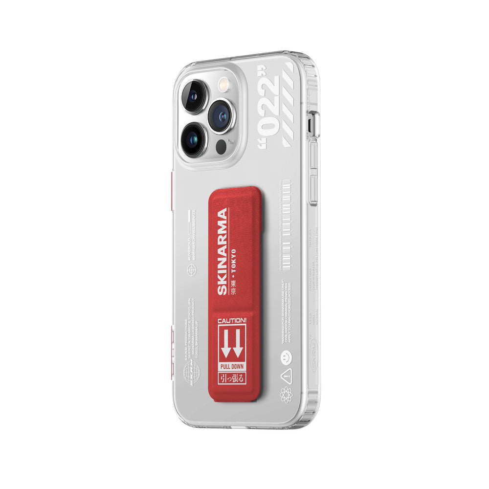 Apple iPhone 14 Pro Max Kılıf SkinArma Standlı Şeffaf Tasarımlı Taihi Sora Kapak Mavi