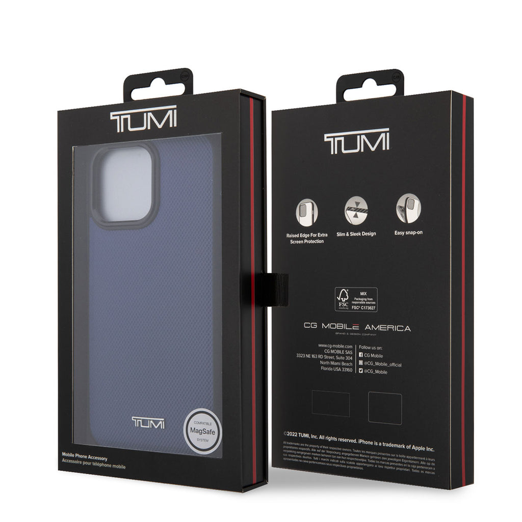Apple iPhone 14 Pro Max Kılıf TUMI M-safe Şarj Özellikli Deri Noktalı Dizayn Kapak Siyah