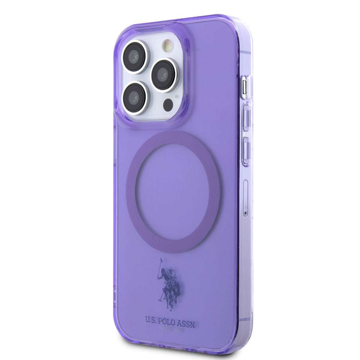 Apple iPhone 14 Pro Max Kılıf U.S. POLO ASSN. M-safe Şarj Özellikli Transparan Tasarım Kapak Renksiz