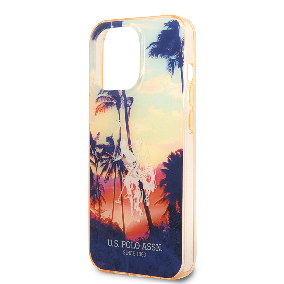 Apple iPhone 14 Pro Max Kılıf U.S. POLO ASSN. Renkli Ağaç Baskılı Dizayn Kapak Kırmızı