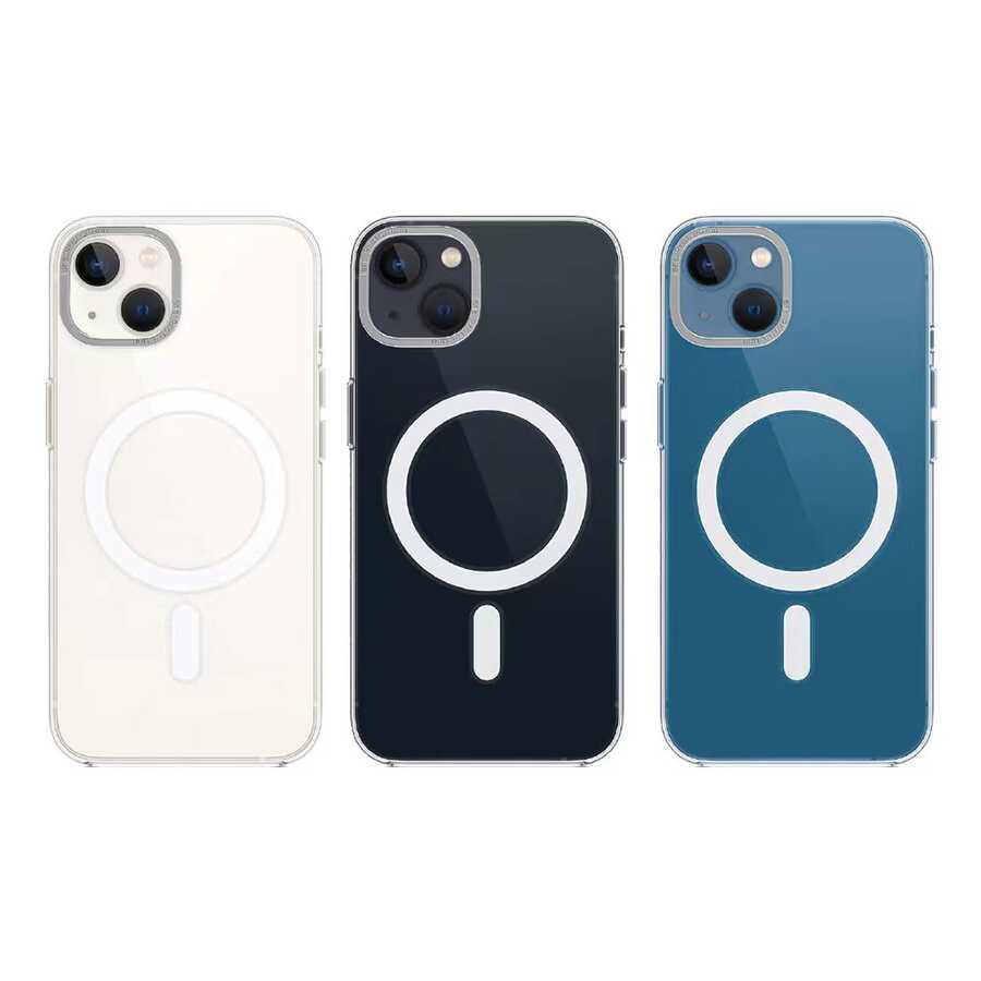 Apple iPhone 14 Pro Max Kılıf Wiwu MCC-102 Magnetic Crystal Sert PC Kapak Renksiz