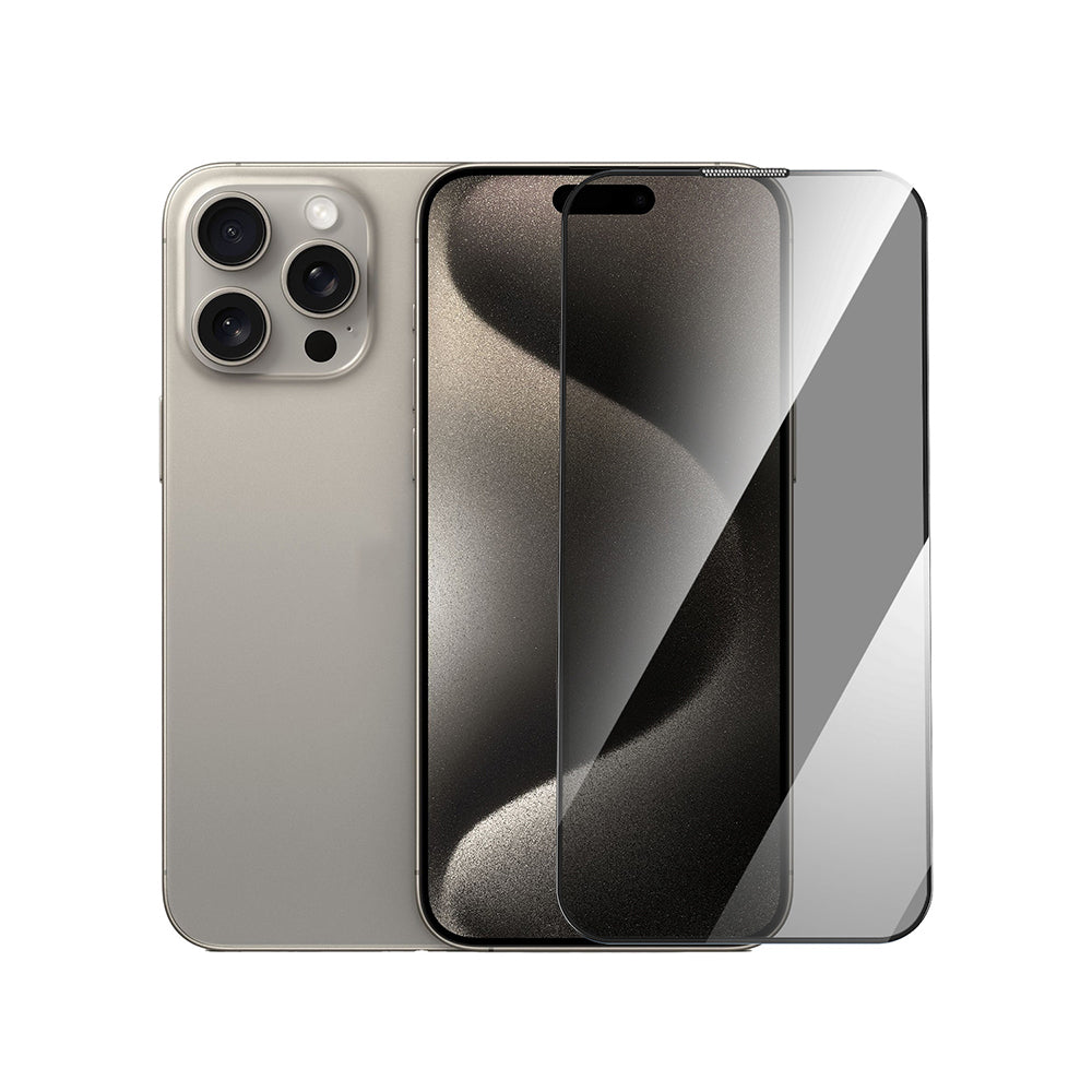 Apple iPhone 14 Pro Max Wiwu GT-011 Anti-Bakteriyel Özellikli Polimer Oleofobik Kaplama Temperli Privacy Cam Ekran Koruyucu Siyah