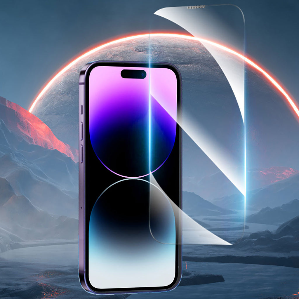 Apple iPhone 14 Pro Max Youngkit Antistatik Ve Antidust Kolay Uygulama Aparatlı Cam Ekran Koruyucu Renksiz